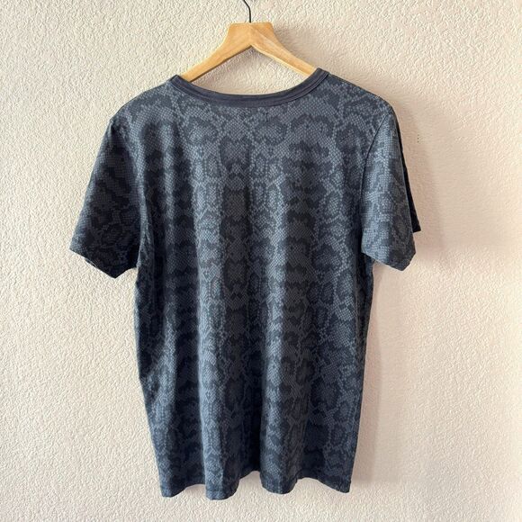 ANINE BING Python Snake Print Tee Shirt Womens Large Gray Crewneck Short Sleeve - Picture 6 of 9